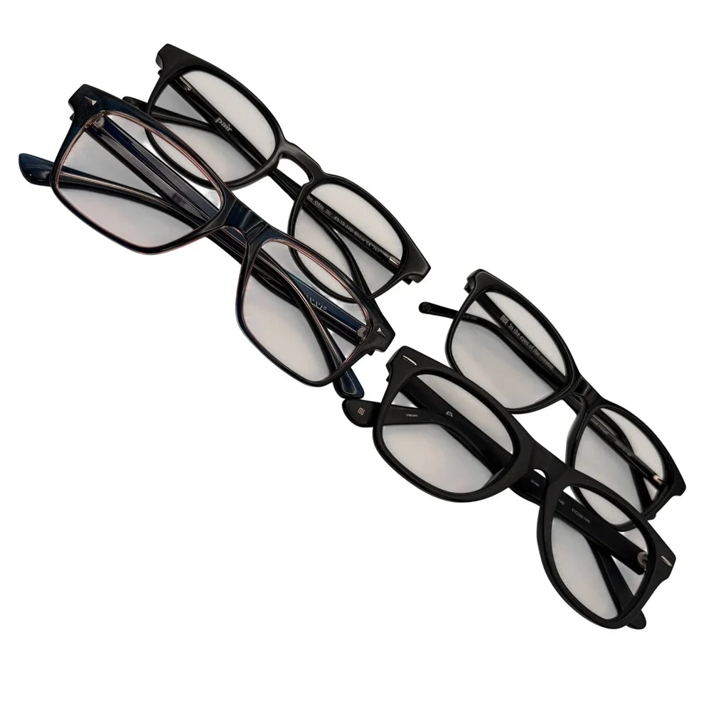 Muse Zenni Women Eyewear Bundle Black Blue Pink Frames Lot Eyeglasses Preppy